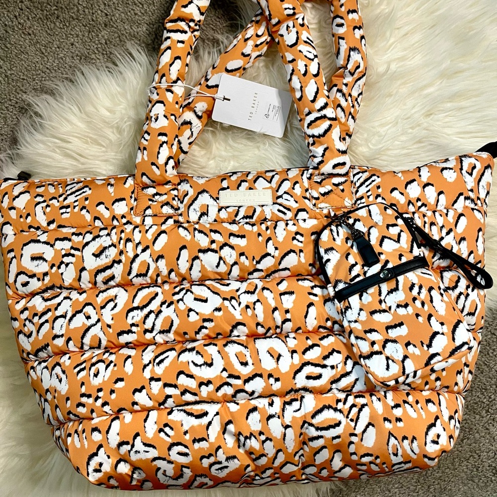 Ted Baker LONDON Leopard Detail Oversized Puffer Tote Bag
